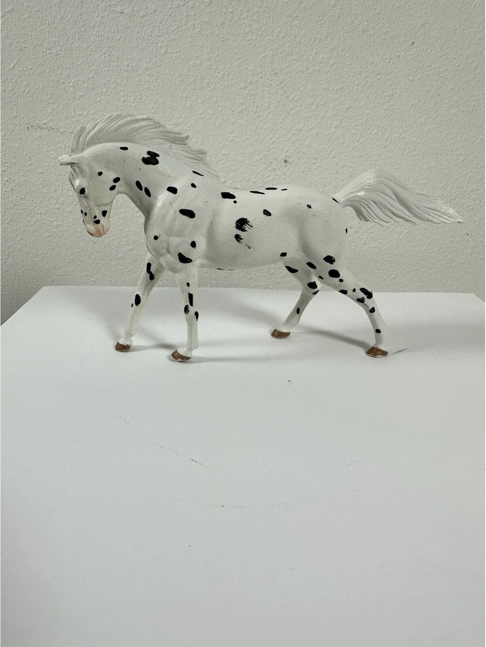 KNABSTRUPPER MARE HORSE Animal Figurine Safari Ltd. TOY White Black spot patches